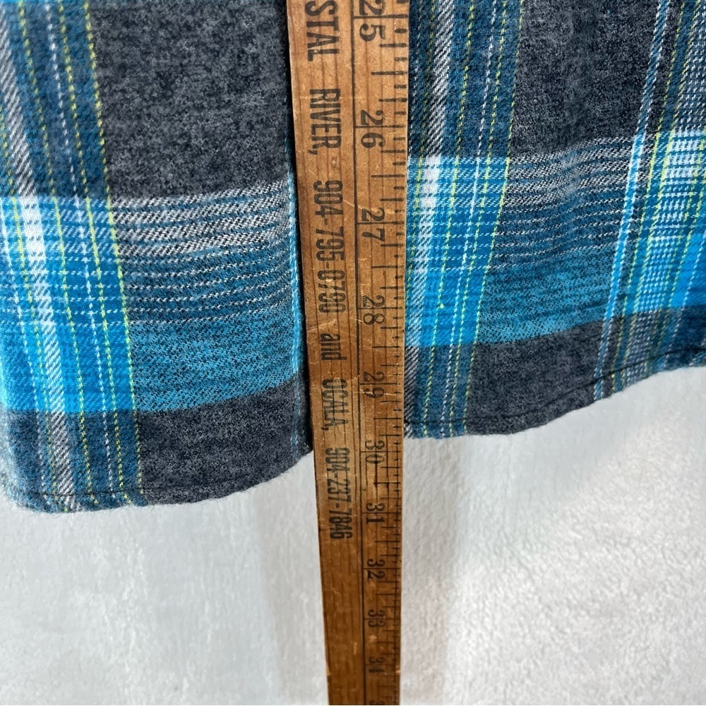 Vintage No Fear Blue Long Sleeve Button-Up Flannel Shirt XL Skater 90’s Emo - Picture 10 of 10